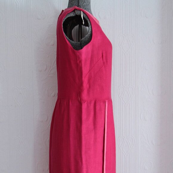 Beautiful pink early 60's I Magnin linen dress - Picture 2 of 4
